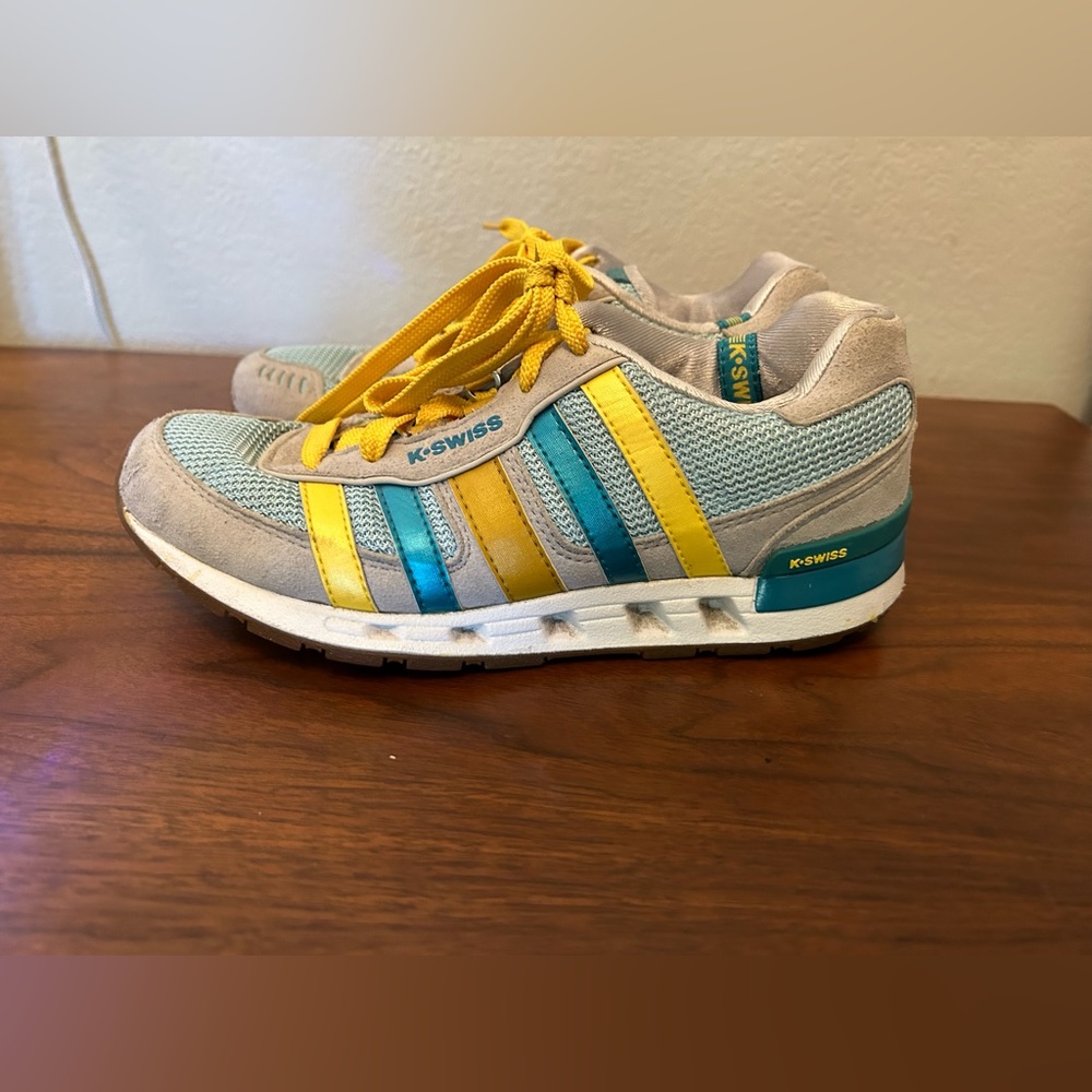 K-Swiss Women’s Tennis Sneakers 7 Yellow Teal